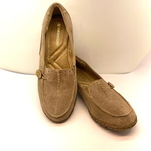 Naturalizer Radder Suede Taupe Slide In Loafers Size 8